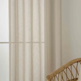 Beauty Home Κουρτίνα γάζα μονόχρωμη με 8 μεταλλικούς κρίκους Fit Art 8447 140x270 Μπεζ