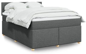 ΚΡΕΒΑΤΙ BOXSPRING ΜΕ ΣΤΡΩΜΑ ΣΚΟΥΡΟ ΓΚΡΙ 140X190 ΕΚ. ΥΦΑΣΜΑΤΙΝΟ 3286676