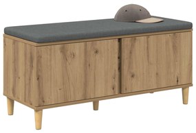 vidaXL Παγκάκι Χαλωρίου με μαξιλάρι Τεχνίτικη Δρυς 100 x 38 x 46 εκ