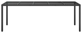 vidaXL Τραπέζι Κήπου για Φαγητό Καθαρό μαύρο 250 x 100 x 75 cm