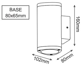 LED HP WALL LUMINAIRE 6W 300LM 50° 230V AC 3.000K DARK GREY CRI80 IP54 30.000HRS - 3000K - LG2982G