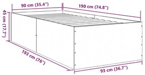 ΠΛΑΙΣΙΟ ΚΡΕΒΑΤΙΟΥ ΓΚΡΙ SONOMA 90 X 190 ΕΚ. ΕΠΕΞΕΡΓΑΣΜΕΝΟ ΞΥΛΟ 3280977