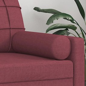 vidaXL Μαξιλάρια Διακοσμητικά 2 τεμ. Μπορντό Ø15x50 εκ. Υφασμάτινα