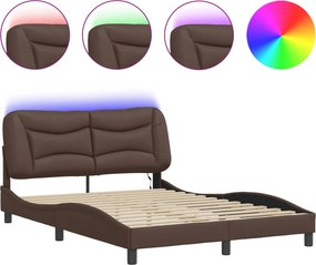 vidaXL Πλαίσιο κρεβατιού με LED χωρίς στρώμα Hvar Καφέ 120x200 εκ.