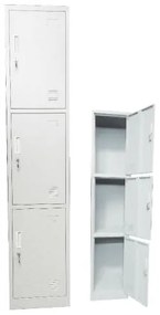 LOCKER 3 Θέσεων Μέταλλο Βαφή  Άσπρο  38x45x185cm [-Άσπρο-] [-Μέταλλο-] Ε6006