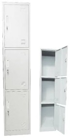 LOCKER 3 Θέσεων Μέταλλο Βαφή  Άσπρο  38x45x185cm Ε6006