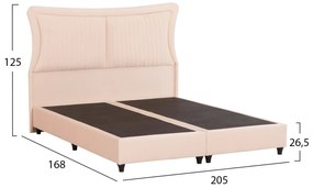 Επενδυμένο Κρεβάτι NESTOR Διπλό Βελούδο Μπέζ 160x200 εκ. 168x205x125 εκ.