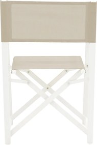 Πολυθρόνα σκηνοθέτη Mabu pakoworld λευκό αλουμίνιο 56x48x86εκ