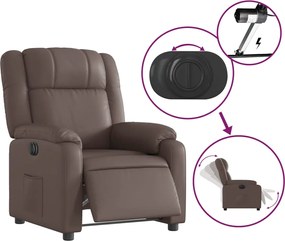 vidaXL Πολυθρόνα Ηλεκτρική Ανακλινόμενη Καφέ Συνθ. Δέρμα