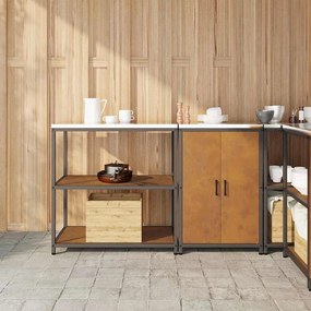 vidaXL Σετ Αποθήκευσης Κουζίνας 2 pcs Σκ rusty 150 x 50 x 92 εκ.
