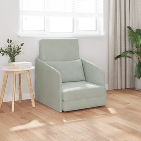 vidaXL Καναπές Κρεβάτι 2-σε-1 Ανοιχτό Γκρι 65x80x83 εκ Βελούδο
