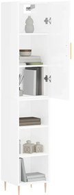 vidaXL Ντουλάπι Γυαλ. Λευκό 34,5 x 34 x 180 εκ. από Επεξεργασμένο Ξύλο