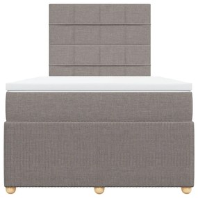 vidaXL Κρεβάτι Boxspring με Στρώμα Taupe 120x200 εκ. Υφασμάτινο