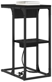 vidaXL Κομοδίνο Μαύρη Δρυς 41.5 x 26 x 60.5 εκ Επεξεργασμένο ξύλο