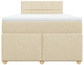 Κρεβάτι Boxspring με Στρώμα Κρεμ 120x200 εκ. Υφασμάτινο - Κρεμ