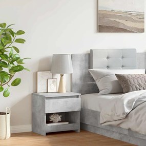 vidaXL Κομοδίνο Γκρι Σκυροδέματος 40 x 30 x 39 εκ. από Επεξ. Ξύλο