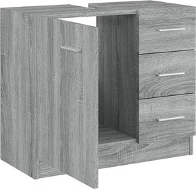 vidaXL Ντουλάπι Νιπτήρα Grey Sonoma 63x38,50x54 εκ. Επεξεργ. Ξύλο