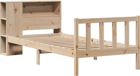 vidaXL Κρεβάτι Βιβλιοθήκη Χωρίς Στρώμα 100x200 εκ. Μασίφ Ξύλο Πεύκο