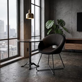 ΚΑΡΈΚΛΕΣ &amp; ΠΟΛΥΘΡΌΝΕΣ ROUND VELVET ARMCHAIR GIULIA BLACK HD0065