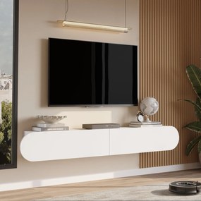 Έπιπλο Τηλεόρασης Λευκό FLAGEAS 200x31.6x29.6