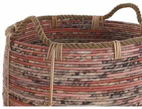 Σετ Καλαθιών DKD Home Decor Ροδάκινο Φυσικό (3 Τεμάχια)
