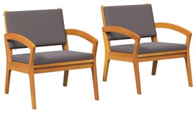 vidaXL Καρέκλες Κήπου 2 τεμ 59,5x70,5x72,5 εκ Μασίφ ξύλο ακακίας