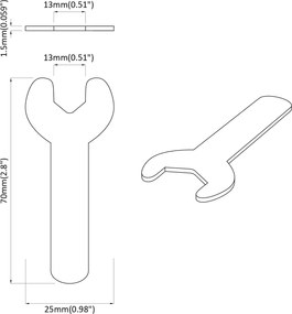 vidaXL Δίχαλο 2 pcs Ασημί 13 mm Σίδερο
