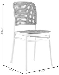 Καρέκλα Juniper pakoworld με UV protection PP μπεζ-λευκό 51x40.5x86.5εκ. - Πολυπροπυλένιο - 262-000001