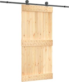 vidaXL Συρόμενη Πόρτα Φυσικό και Μαύρο 95 x 210 cm
