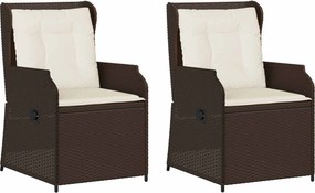 vidaXL Παγκάκι κήπου 2 pcs Καφέ συνθετικό ρατάν