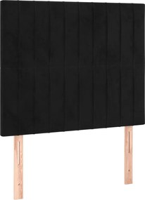 vidaXL Κρεβάτι Boxspring με Στρώμα Μαύρο 100x200 εκ. Βελούδινο