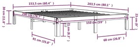 ΠΛΑΙΣΙΟ ΚΡΕΒΑΤΙΟΥ 150 X 200 ΕΚ. ΑΠΟ ΜΑΣΙΦ ΞΥΛΟ 5FT KING SIZE 810370