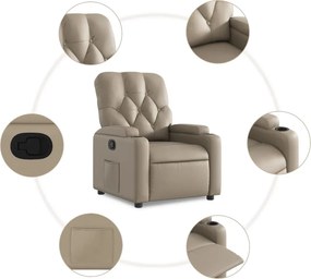 vidaXL Πολυθρόνα Ανακλινόμενη Καπουτσίνο από Συνθετικό Δέρμα