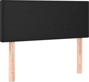 vidaXL Κρεβάτι Boxspring με Στρώμα &amp; LED Μαύρο 100x200 εκ. Συνθ. Δέρμα