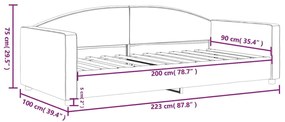 Καναπές Κρεβάτι Κρεμ 90 x 200 εκ. Υφασμάτινος - Κρεμ