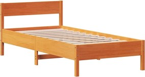 vidaXL Σκελετός Κρεβ. Χωρίς Στρώμα Καφέ Κεριού 90x200 εκ Μασίφ Πεύκο