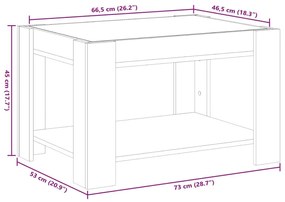 Τραπεζάκι Σαλονιού με LED Μαύρο 73x53x45 εκ. Επεξεργασμένο Ξύλο - Μαύρο