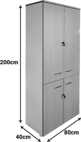 Ντουλάπα γραφείου Armadi pakoworld sonoma-λευκό 80x40x200εκ