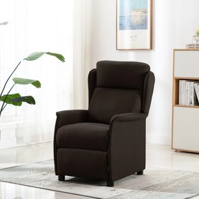 vidaXL Πολυθρόνα Ανακλινόμενη Σκούρο Καφέ 67,5x93,5x101,5 εκ Ύφασμα