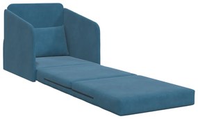 vidaXL Καναπές Κρεβάτι 2 σε 1 Μπλε 65x80x83 cm Βελούδιο