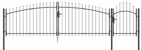vidaXL Πύλη Κήπου Μαύρο 100 x 500 cm