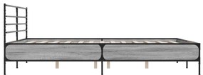 vidaXL Πλαίσιο Κρεβατιού Γκρι Sonoma 180x200 εκ. Επεξ. Ξύλο &amp; Μέταλλο