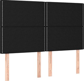 vidaXL Κρεβάτι Boxspring με Στρώμα Μαύρο 140x190 εκ. Υφασμάτινο