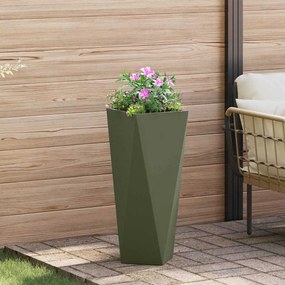 vidaXL Γλάστρα 2 pcs Ελιά Πράσινη 30 x 30 x 75 εκ Ατσάλι
