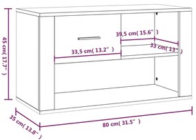 Παπουτσοθήκη Καφέ Δρυς 80x35x45 εκ. από Επεξεργασμένο Ξύλο - Καφέ