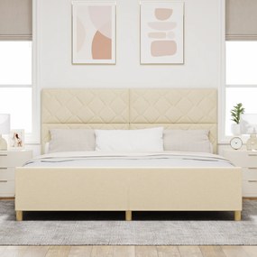 vidaXL Κρεβάτι Κρεμ 200x200 εκ. Υφάσματος