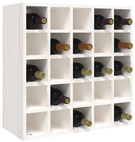 vidaXL Κάβα Κρασιών Λευκό 56 x 25 x 56 εκ. από Μασίφ Ξύλο Πεύκου