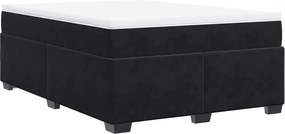 vidaXL Κρεβάτι Boxspring με Στρώμα Μαύρο 140x190 εκ. Βελούδινο
