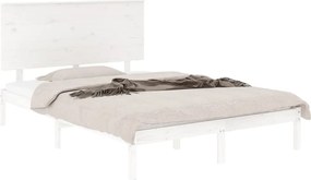 vidaXL Πλαίσιο Κρεβατιού Λευκό 120x190 εκ. Μασίφ Ξύλο Small Double