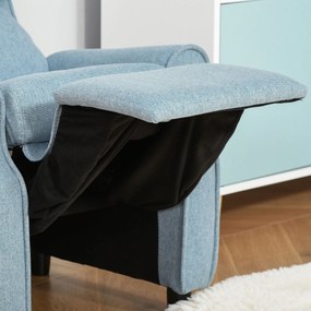 HOMCOM Παιδικός καναπές-πολυθρόνα με υποπόδιο, ρυθμιζόμενη πλάτη, μπράτσα, παιδικό καναπεδάκι, ξαπλώστρα για 3-5 ετών αγόρια και κορίτσια, μπλε